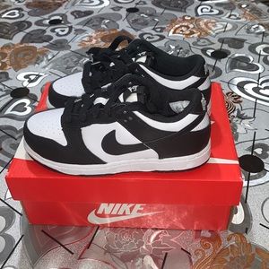 Nike Dunk Low Toddler Size 10c - Black and White